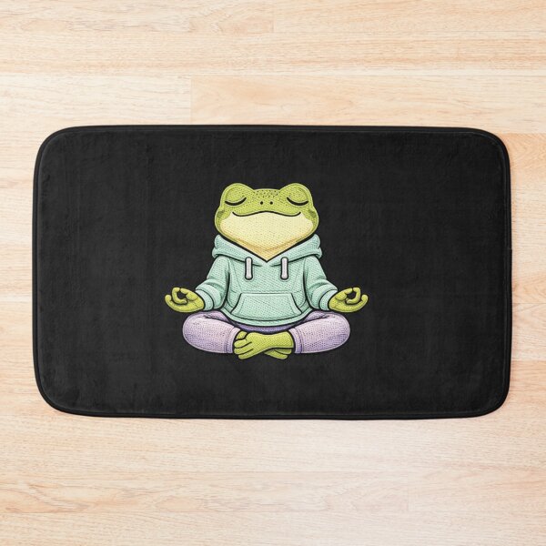 Item preview, Yoga Frog Meditation – Cute Kawaii Zen Frog Embroidered Patch Style designed and sold by ColorSplash123.