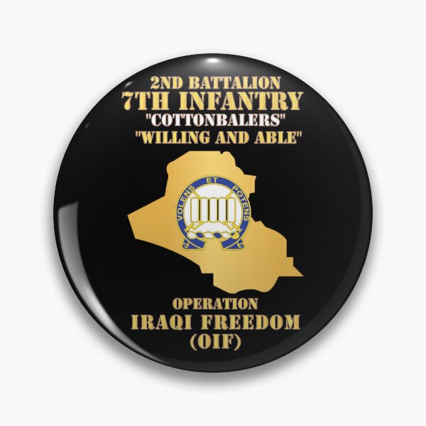 Item preview, Army - 2nd Bn 7th Infantry Regt - Cottonbailers - WIlling and Able - OIF w Map X 300 designed and sold by Military Insignia Products.