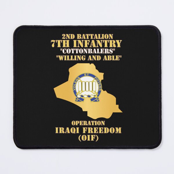 Item preview, Army - 2nd Bn 7th Infantry Regt - Cottonbailers - WIlling and Able - OIF w Map X 300 designed and sold by Military Insignia Products.