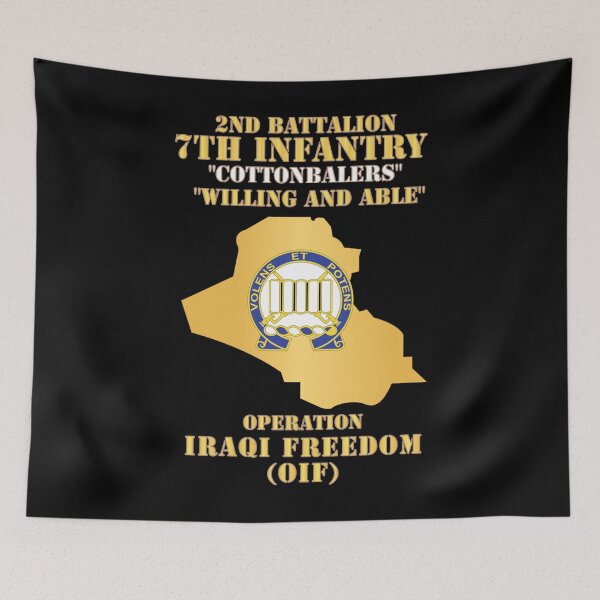 Item preview, Army - 2nd Bn 7th Infantry Regt - Cottonbailers - WIlling and Able - OIF w Map X 300 designed and sold by Military Insignia Products.