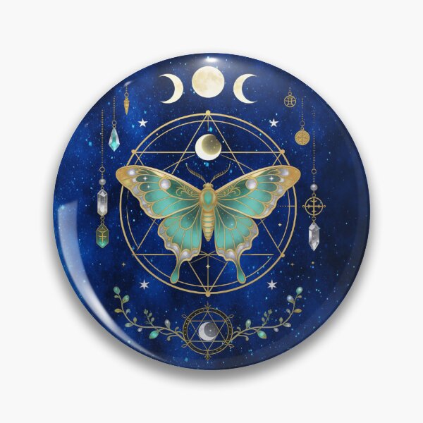 Item preview, Celestial Luna Moth of the Triple Moon – Sacred Geometry & Crystal Witch Sigil designed and sold by MysticOzzy.