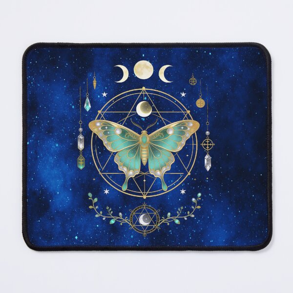 Item preview, Celestial Luna Moth of the Triple Moon – Sacred Geometry & Crystal Witch Sigil designed and sold by MysticOzzy.