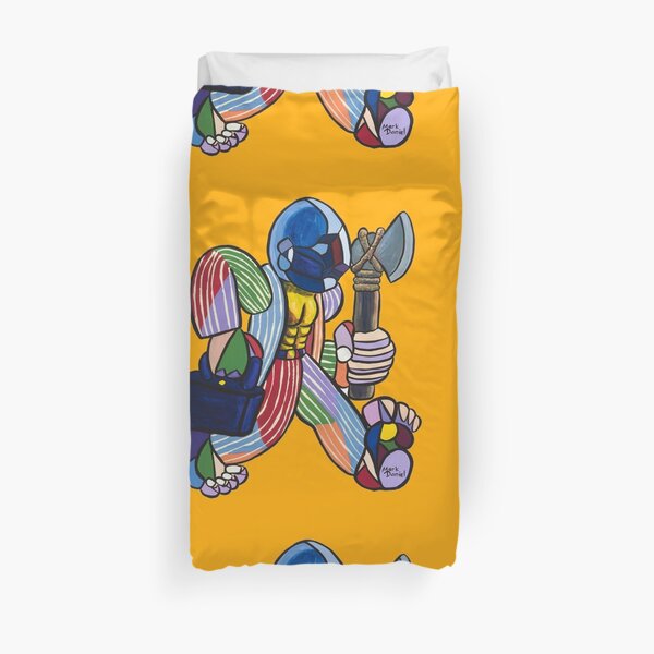 Working Warrior with Axe Duvet Cover