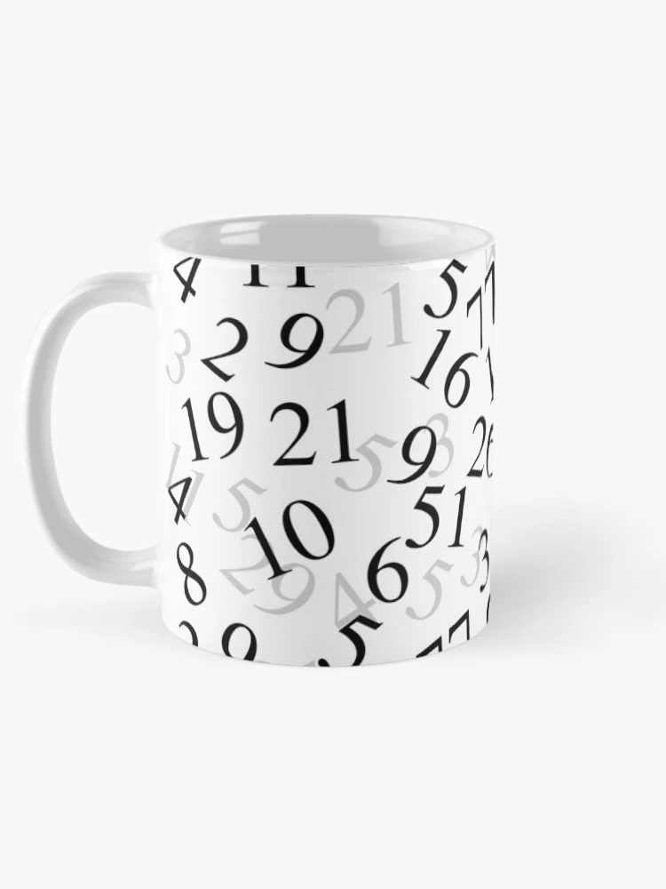 Thumbnail 5 of 6, Coffee Mug, Random Numbers – Abstract Math Design designed and sold by xam.