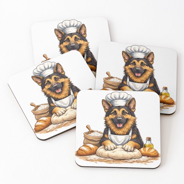Item preview, German Shepherd Bread Baker – Cute Dog Making Fresh Bread designed and sold by Zampettalibera.