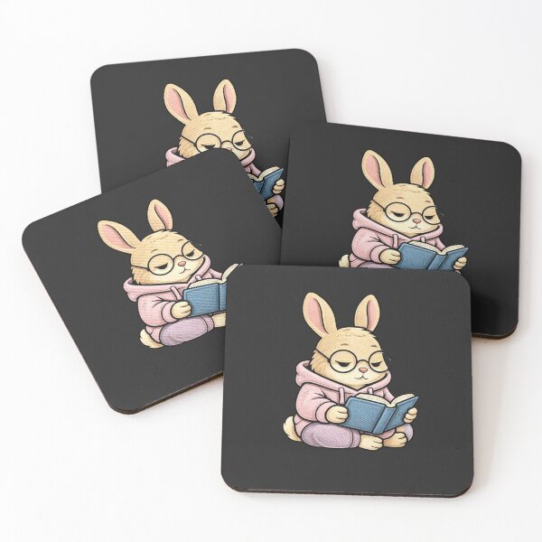 Item preview, Book Lover Rabbit – Cute Kawaii Reading Bunny Embroidered Patch Style designed and sold by ColorSplash123.