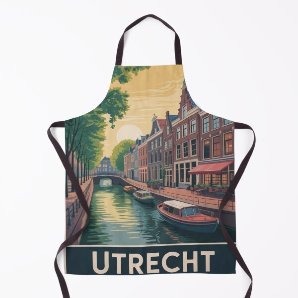 Item preview, Utrecht Netherlands Vintage Travel Poster – Dutch Canal City Illustration designed and sold by Timeless Design.