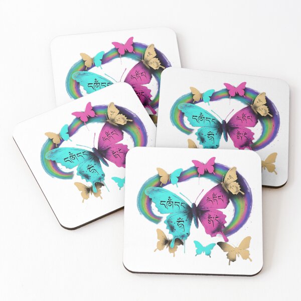 Item preview, Tibetan Butterfly Mantra Spiritual Yoga Art designed and sold by eikulabs.