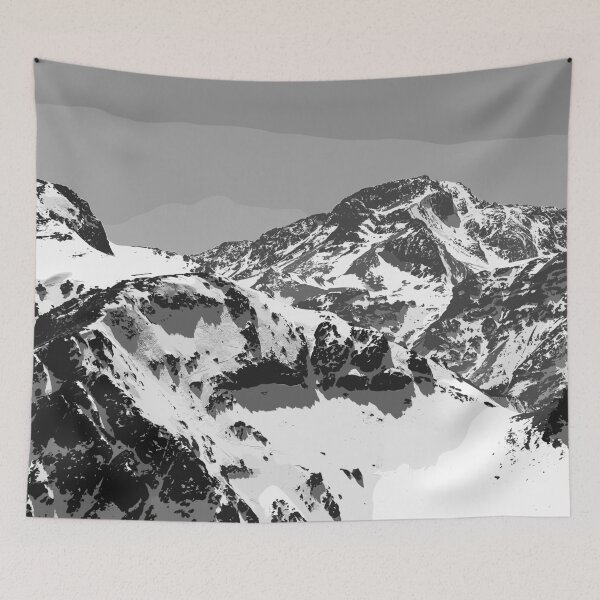 Item preview, Snowy Mountains Landscape Black and White designed and sold by dwiaszeyn.