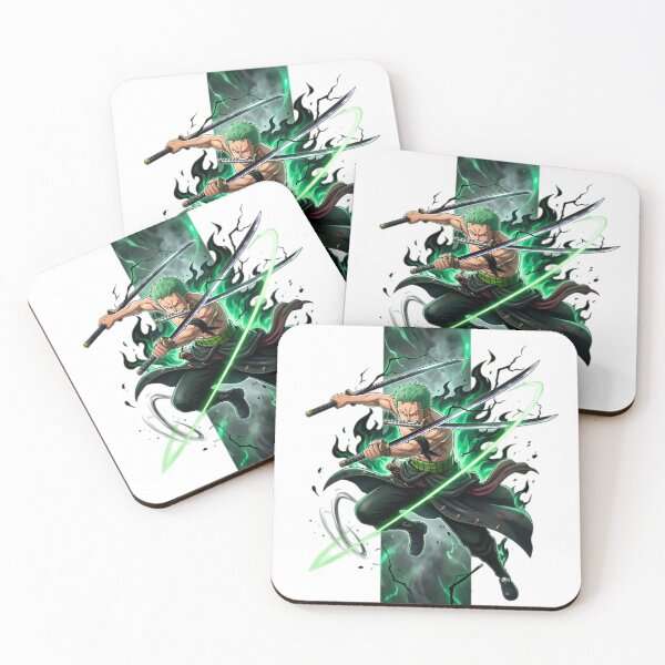 Item preview, Three Sword Style Green Flame Samurai – Anime Swordsman Warrior Aesthetic designed and sold by Dyan4.