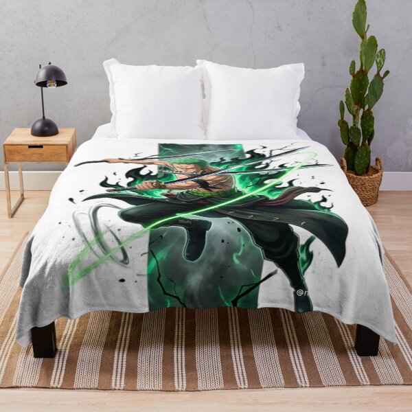 Item preview, Three Sword Style Green Flame Samurai – Anime Swordsman Warrior Aesthetic designed and sold by Dyan4.