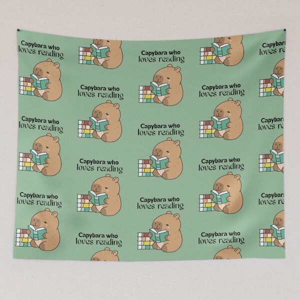 Item preview, Cute Capybara Reading Books Kawaii Aesthetic designed and sold by Nubesss.