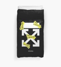 off white do not cross Duvet Cover