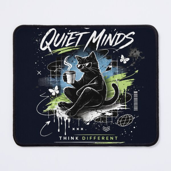 Item preview, Quiet Minds Think Different Cat Graphic T-Shirts Cool Cat Style designed and sold by KDesignCrafts.
