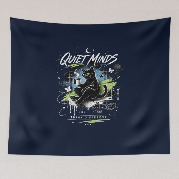 Item preview, Quiet Minds Think Different Cat Graphic T-Shirts Cool Cat Style designed and sold by KDesignCrafts.