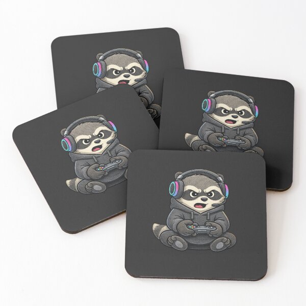 Item preview, Gamer Raccoon – Cute Kawaii Gaming Raccoon Embroidered Patch Style designed and sold by ColorSplash123.