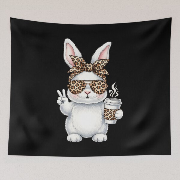 Item preview, Funny Easter Bunny Face Glasses Bandana Leopard designed and sold by OlakunleOloroz.