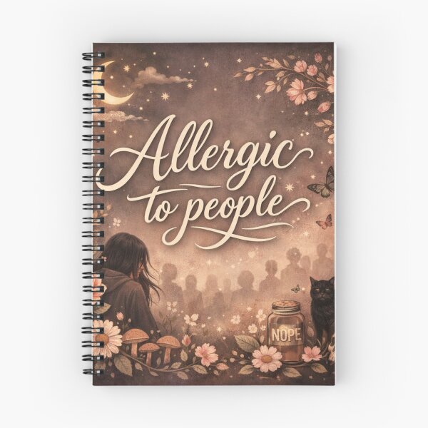Item preview, Allergic to People – Aesthetic Introvert Quote Design designed and sold by Sanika arts .