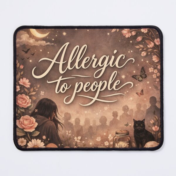 Item preview, Allergic to People – Aesthetic Introvert Quote Design designed and sold by Sanika arts .