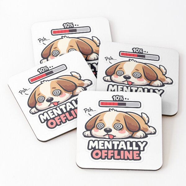 Item preview, Mentally Offline Funny Dog Sticker designed and sold by freespirit03.