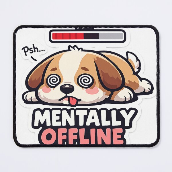 Item preview, Mentally Offline Funny Dog Sticker designed and sold by freespirit03.