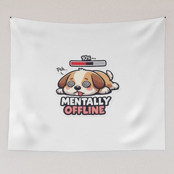 Item preview, Mentally Offline Funny Dog Sticker designed and sold by freespirit03.