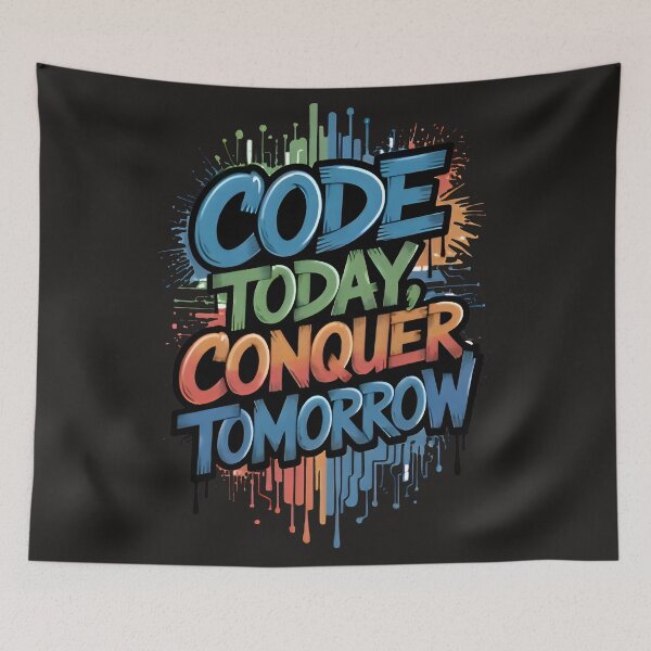 Item preview, Code Today Conquer Tomorrow Urban Graffiti Tech Art designed and sold by Zenith Design.