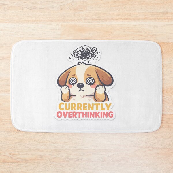 Item preview, Currently Overthinking Funny Dog Sticker designed and sold by freespirit03.