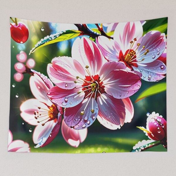 Item preview, Spring Sakura Flowers with Dew Drops. designed and sold by MissYouONLY.