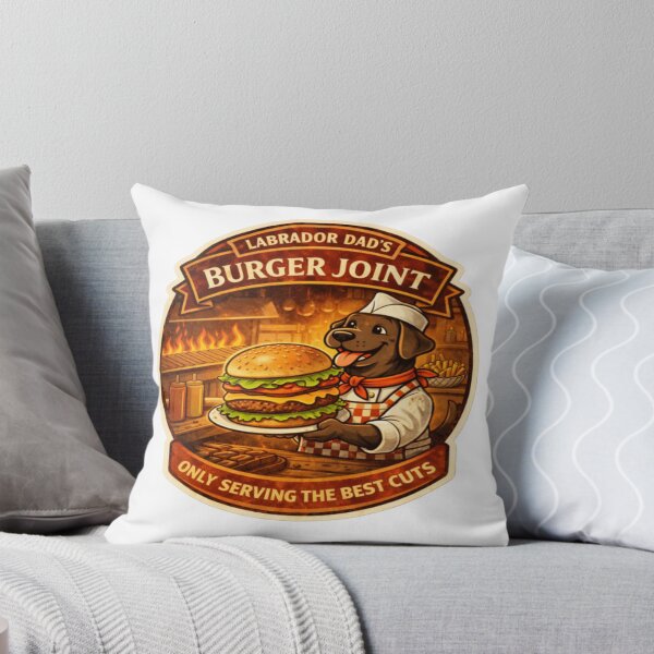 Item preview, Labrador Dad's Burger Joint | Chocolate Lab Chef Vintage Badge | Funny Dog Burger Lover Gift designed and sold by PawPrintCustom.