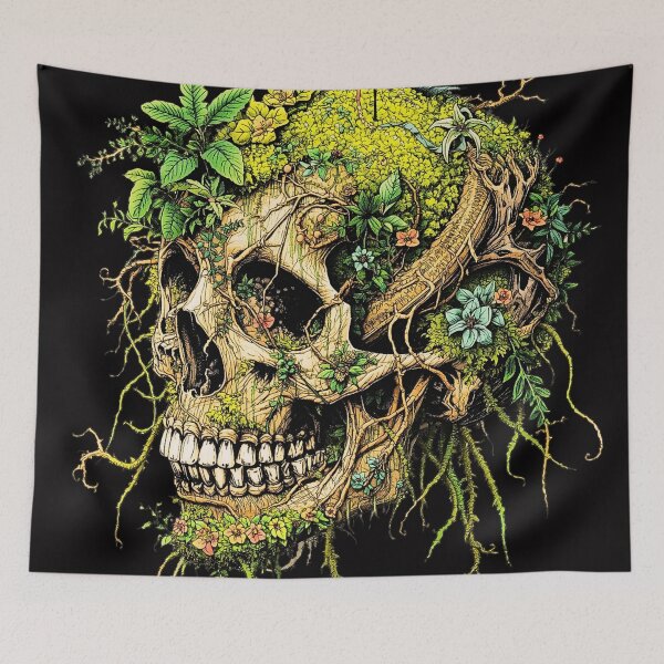 Item preview, Botanical Skull: Life Growing from Bones designed and sold by SKULLARTISTRY.