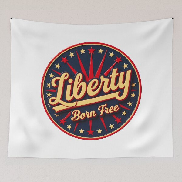 Item preview, Liberty Born Free Shirt – Vintage 70s Patriotic Independence Day Design designed and sold by relso.