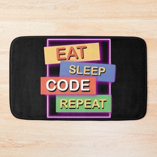 Item preview, Eat Sleep Code Repeat Modern Neon Tech Routine designed and sold by Zenith Design.