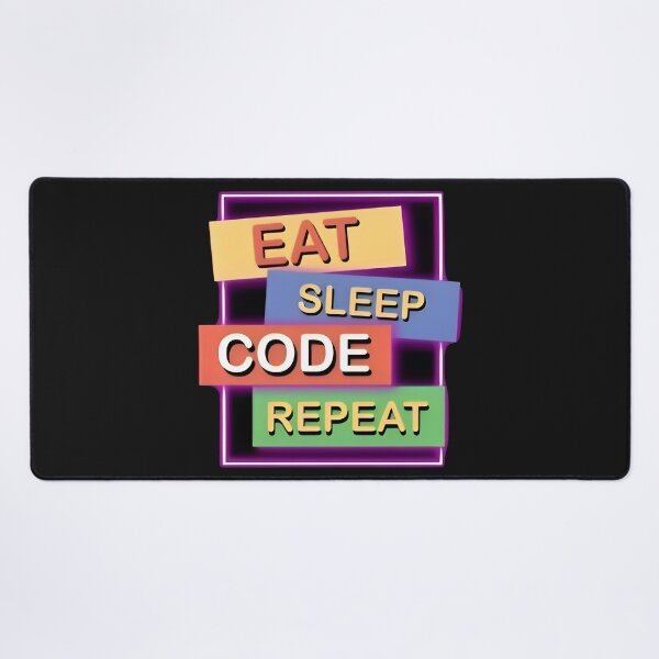Item preview, Eat Sleep Code Repeat Modern Neon Tech Routine designed and sold by Zenith Design.