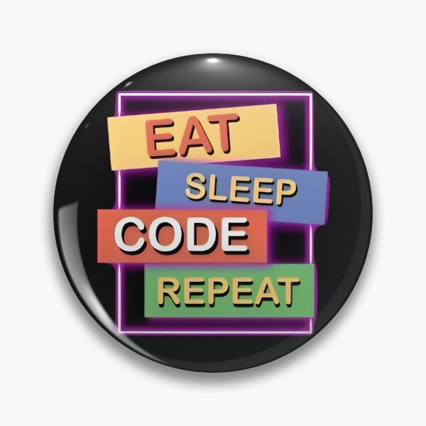 Item preview, Eat Sleep Code Repeat Modern Neon Tech Routine designed and sold by Zenith Design.
