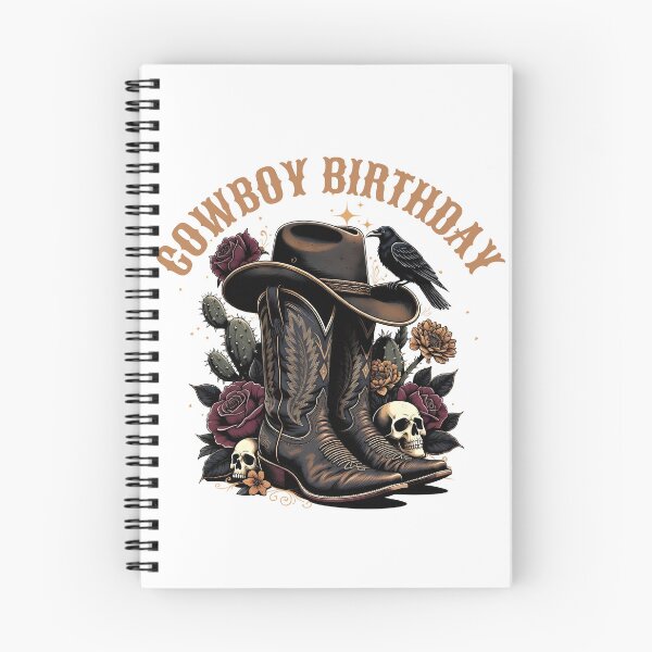 Item preview, Cowboy Birthday Boots Gothic Western Floral designed and sold by TheBeesForYou.
