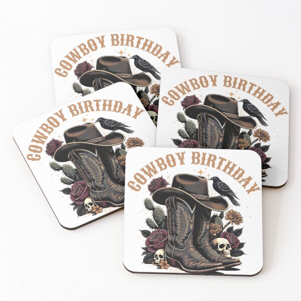 Item preview, Cowboy Birthday Boots Gothic Western Floral designed and sold by TheBeesForYou.