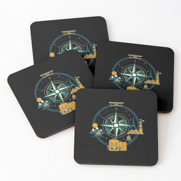 Item preview, The Wanderer's Compass - Vintage Global Landmarks & Travel Emblem designed and sold by AbulailArt.