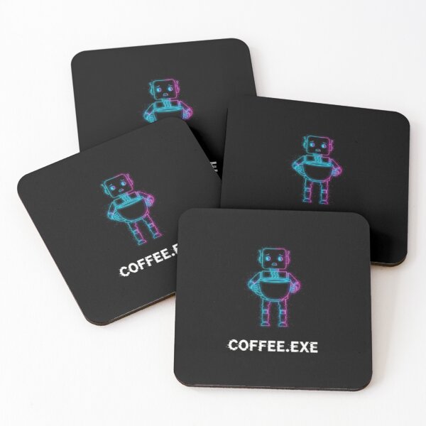 Item preview, Coffee.exe – Funny Programmer Robot Cyberpunk Design designed and sold by trend-forge.