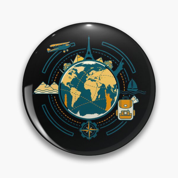 Item preview, Global Voyager Orbit - Vintage World Landmarks & Travel Paths Art designed and sold by AbulailArt.