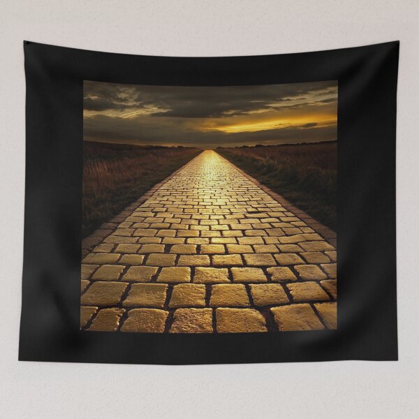 Item preview, Golden Path to Success – Inspirational Golden Paving Stones Road Design designed and sold by WordPlayStudio.