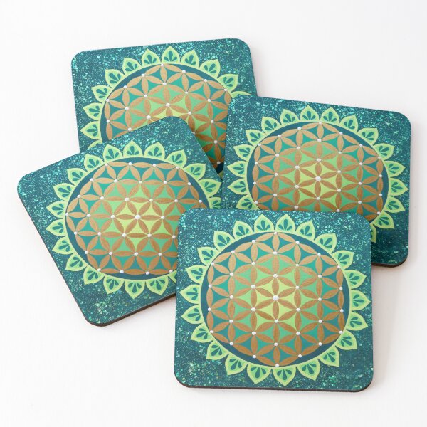 Item preview, Flower of Life Mandala, Green and Gold designed and sold by Soozie Wray.