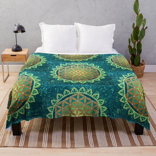 Item preview, Flower of Life Mandala, Green and Gold designed and sold by Soozie Wray.