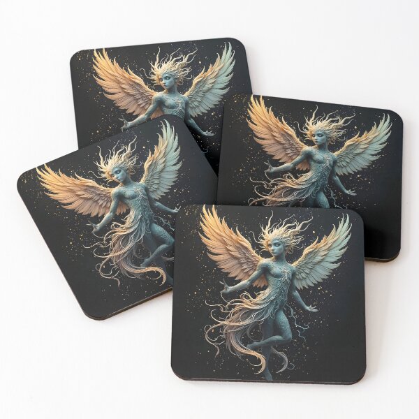 Item preview, Wings of dawn above the abyss of endless black space designed and sold by KunstGeist.