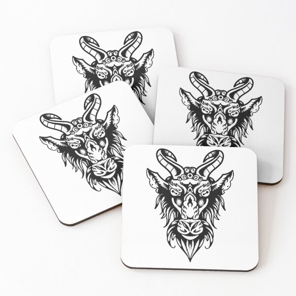 Item preview, Traditional goat tattoo with white background designed and sold by DylanBatesArt.