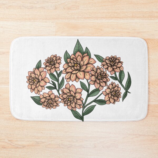 Item preview, Bouquet of Orange Dahlias - Autumn Floral Illustration designed and sold by Nekogobido.
