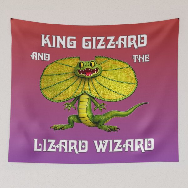 Item preview, King Gizzard and the Lizard Wizard Frilled Lizard Cartoon Mascot  designed and sold by Q Art & Design .