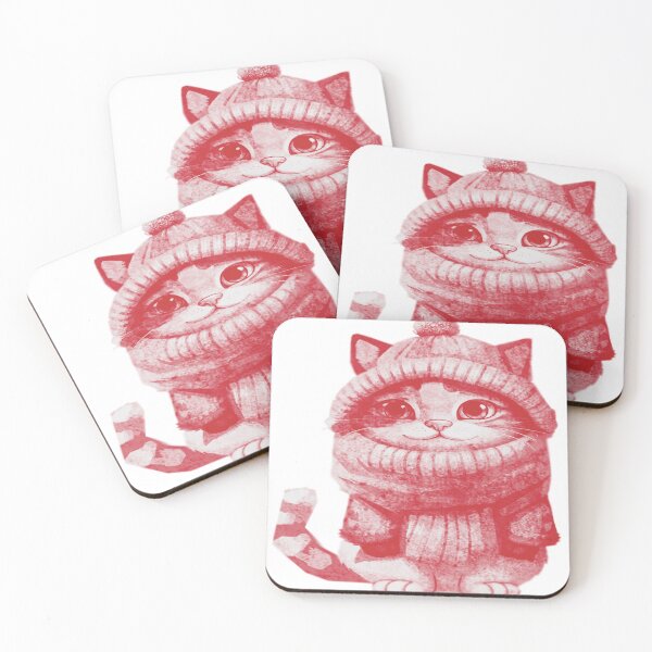 Item preview, Cute Cartoon Cat Wearing Winter Clothes designed and sold by kinpirks.