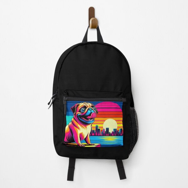 Item preview, Neon Pug – Retro Pop Art Sunset designed and sold by Dogandesighn.
