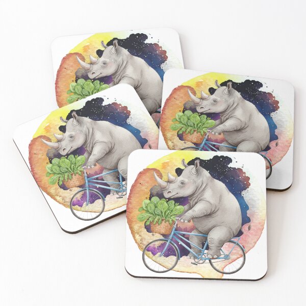 Item preview, Funny Rhino Riding Bicycle – Cute Wildlife Animal Cycling Art designed and sold by ChenEngEng.